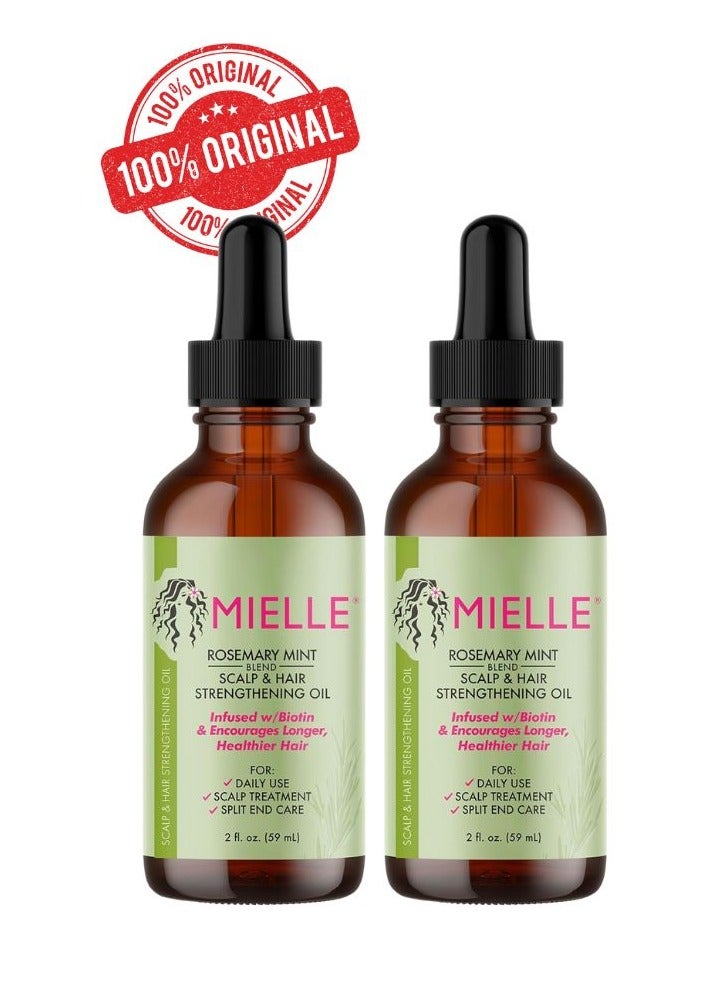 MIELLE Pack Of 2, Rosemary Mint Scalp And Hair Strengthening Oil - 59ml  - Image 1