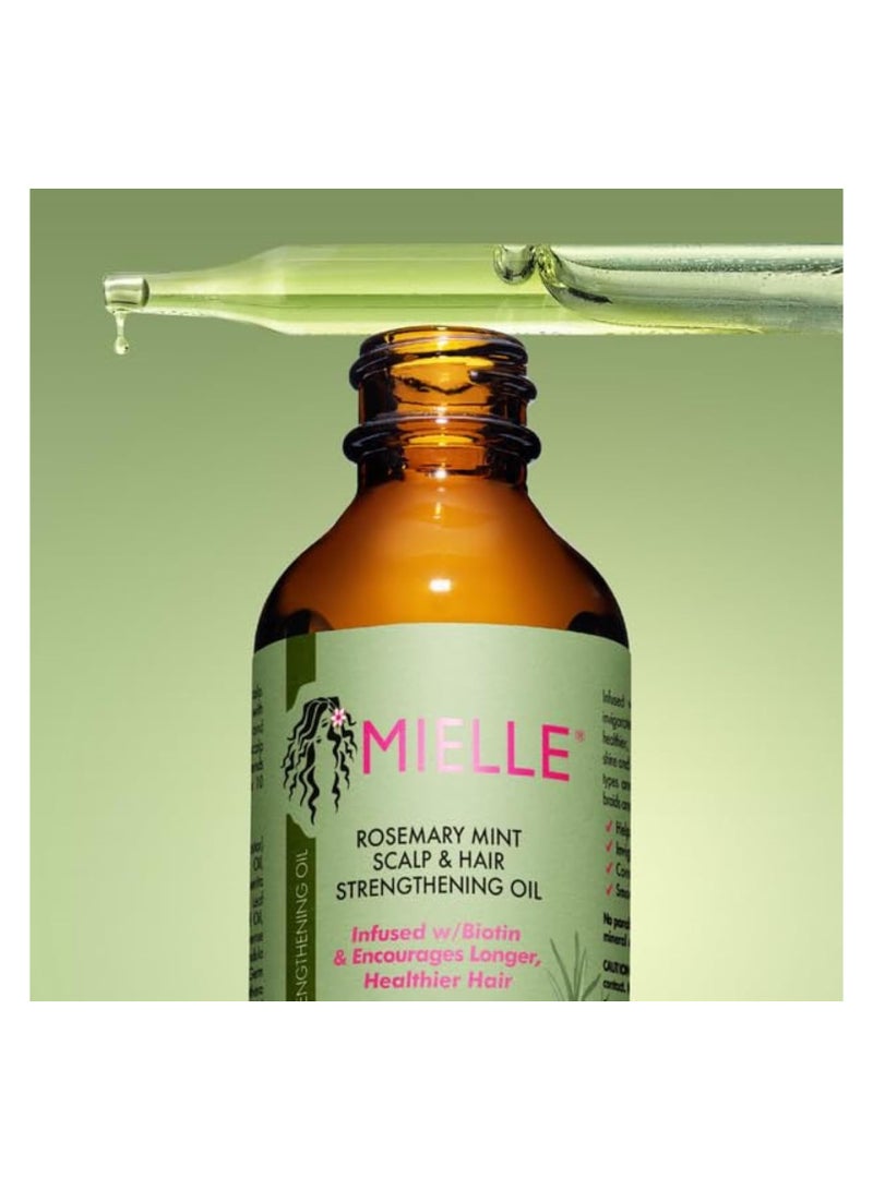 MIELLE Pack Of 2, Rosemary Mint Scalp And Hair Strengthening Oil - 59ml  - Image 4