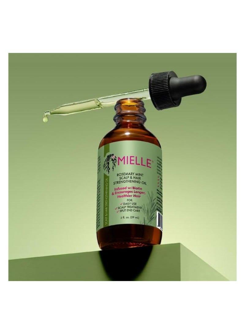 MIELLE Pack Of 2, Rosemary Mint Scalp And Hair Strengthening Oil - 59ml  - Image 3
