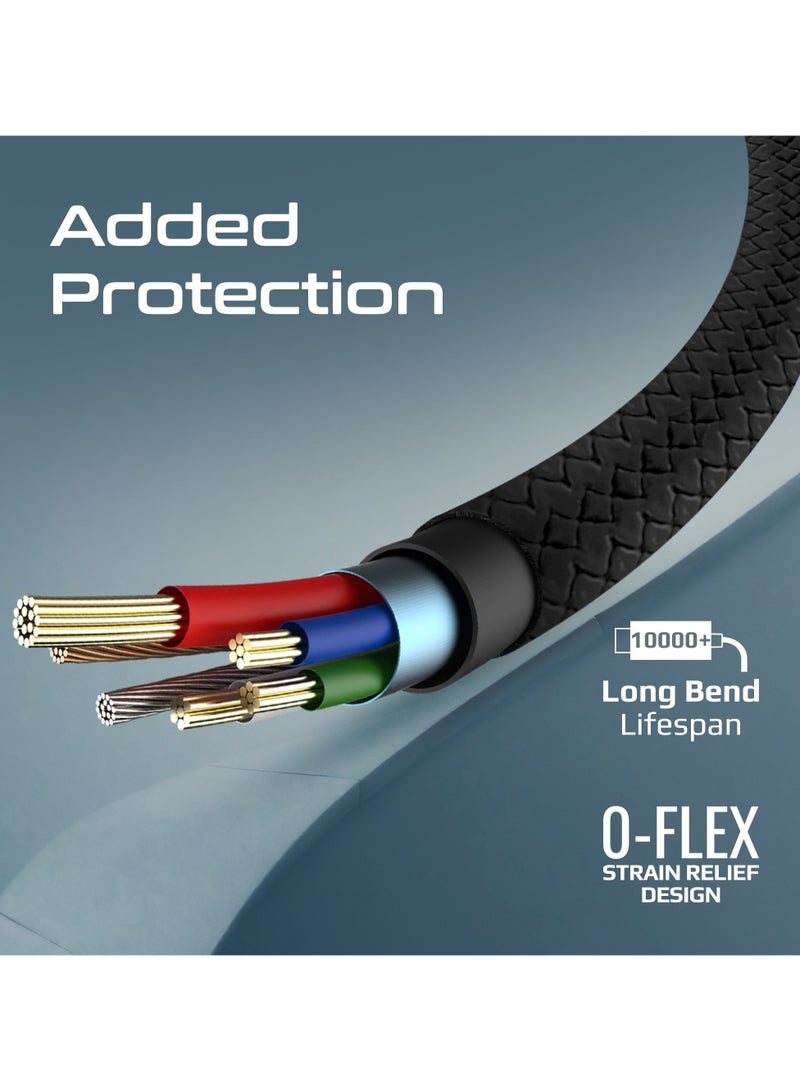 PROMATE - USB-A to Lightning Cable 200cm, High Tensile Strength, Premium Fast Charging & Data Sync, Anti-Tangle Silicone Cord, For Lightning Apple Devices Black - Image 1