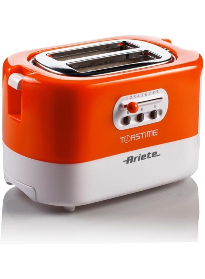 Ariete Ariete 159 Toastime, Orange Toaster, 2 Slice Capacity, 9 Browning Levels, 700 W, 3 Functions, Orange, no pliers. (by Delonghi Group)no pliers. 159 (by Delonghi Group). 700 W 0159 orange