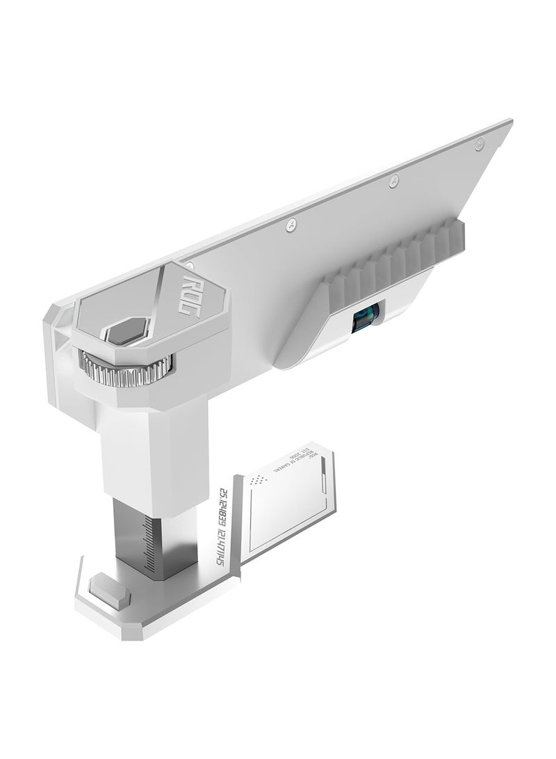ASUS - ROG Herculx Graphics Card Anti-Sag Holder Bracket (Solid Zinc Alloy Construction, Easy Toolless Installation, Included Spirit Level, Adjustable Height, Wide Compatibility, Aura Sync RGB), 90DA0023-B09000 White - Image 1