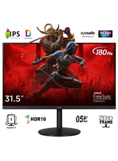 31.5 inch Nitro XV320QU Gaming Monitor 2k WQHD 2560x1440, Display HDR 10, IPS Panel Technology, Refresh Rate 180Hz, Response Time 0.5ms, AMD FreeSync Premium Technology, Gaming console support, ZeroFrame, Built-in Speakers Black