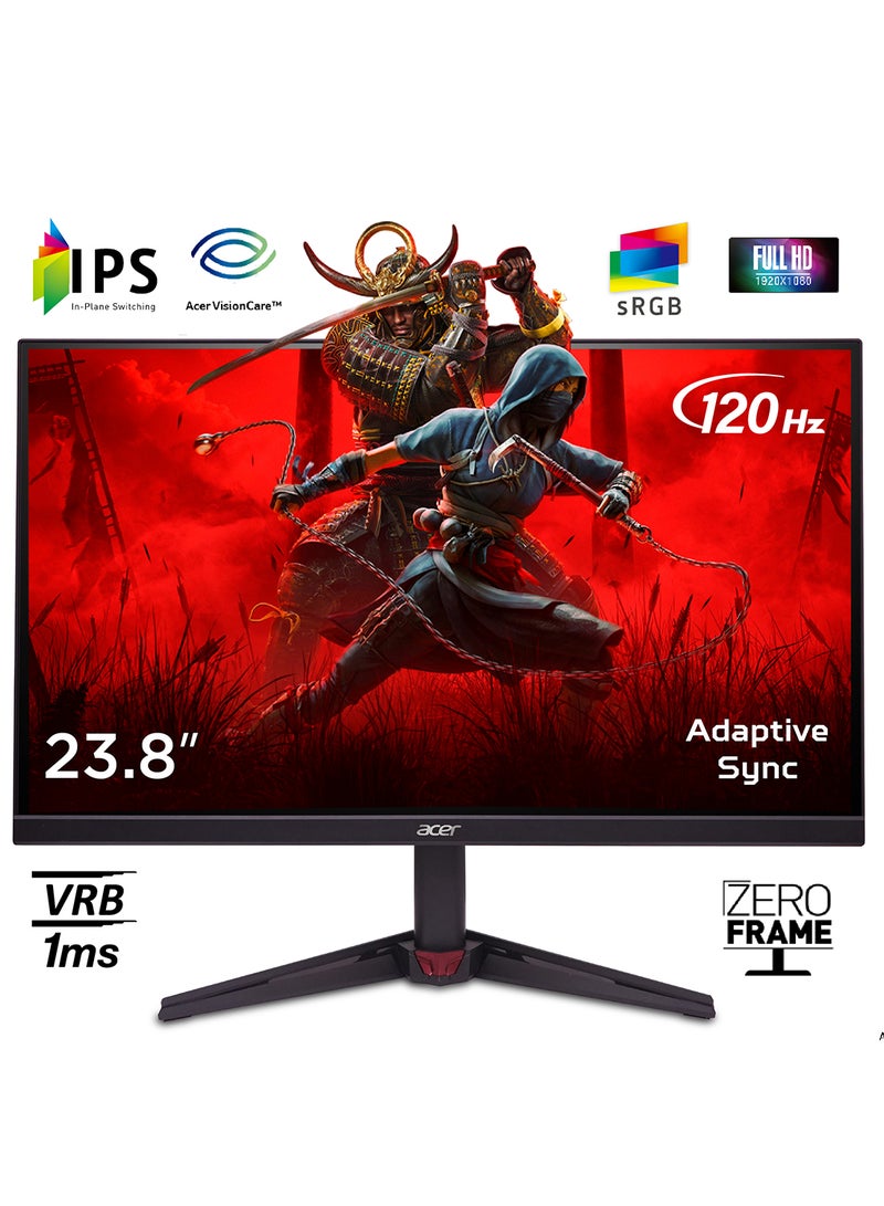 أيسر 23.8 inch Gaming Monitor 120Hz Refresh Rate Full HD (1920 x 1080) IPS | Adaptive Sync | G-Sync Technology | 1ms VRB | (2 HDMI Port, 2 DP & 2 VGA) | sRGB |Vision Care | Acer Nitro VG240Y Black | 2 Years Manufacturer Warranty Black  - Image 1