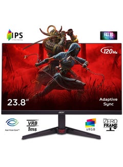 أيسر 24 inch Nitro VG0 FHD 200hz (Overclock) 0.5 ms IPS Gaming Monitor | Zero frame pro | Adaptive Sync/ G-Sync Technology  | in build Speaker 2Wx2 |   VG240YX6BMIIPX Black  - Image 1
