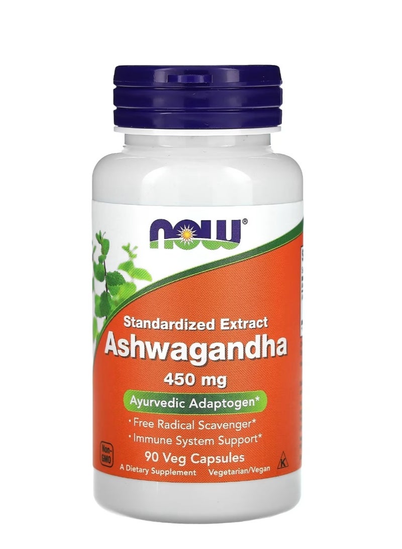 ناو فودز Ashwagandha Standardized Extract 450 mg 90 Veg Capsules  - Image 1