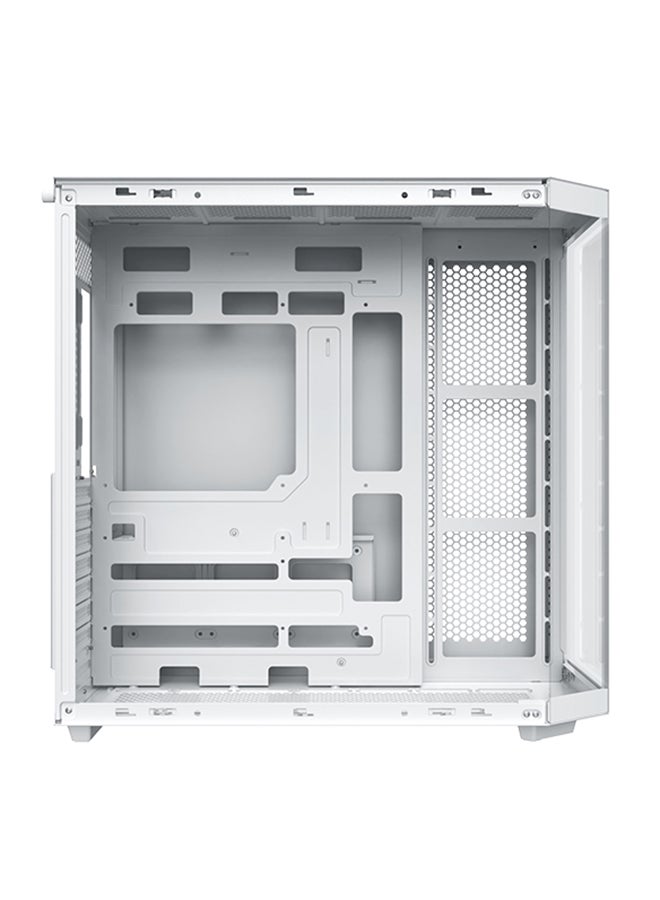 Xigmatek - Cubi II Arctic White EATX Case with 3 Tempered Glass Panels, 6 Z22A Arctic Reverse Fans, 1 Z22A Arctic Fan, ARGB Remote Control, USB 3.0 x2, USB-C, Radiator Support (Top: 280/360mm, MB Panel: 360mm), Fan Support (up to 10 Fans), VGA up to 370mm, CPU Cooler up to 165mm, 7 Expansion Slots, VGA Vertical Installation, Steel Construction, 2.5" x3 SSD & 3.5" x2 HDD Bays, PSU up to 200mm, Premium Cooling & Aesthetics, EN45493 White - Image 1