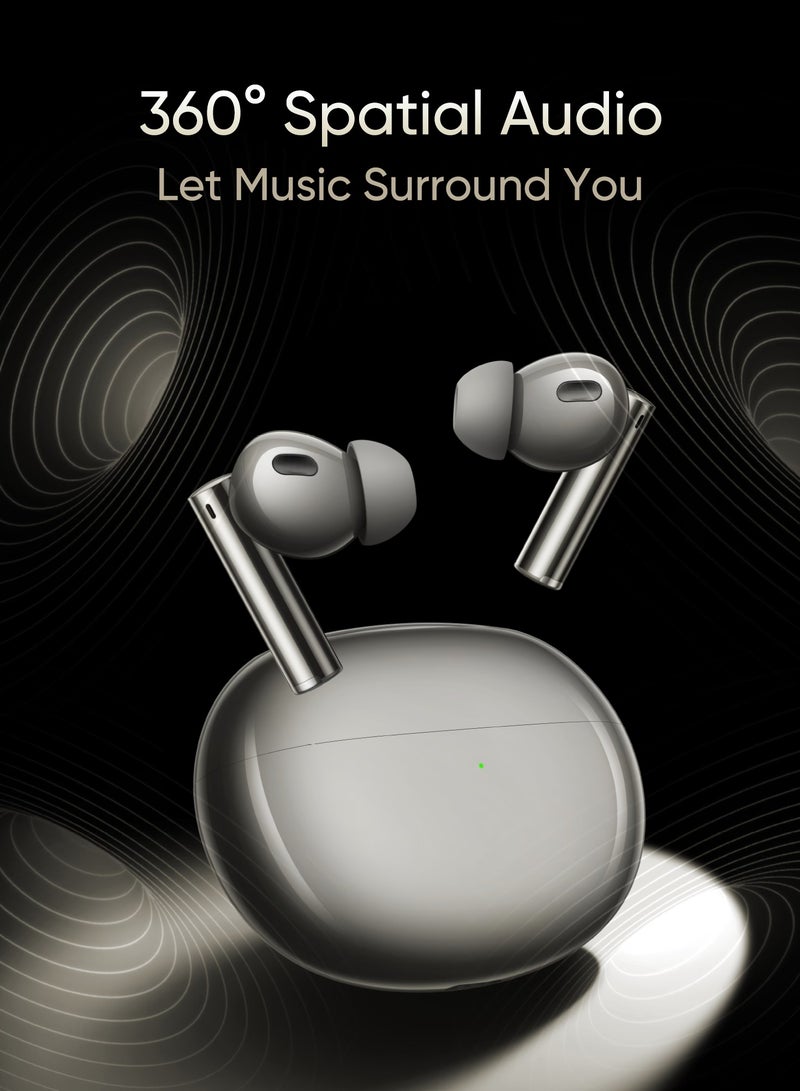 ريل مي سماعات أذن لاسلكية حقيقية Buds Air 6 Pro، تقليل الضوضاء 50dB، ANC للأذنين والبيئة، إلغاء ضوضاء المكالمات بـ 6 ميكروفونات، صوت عالي الدقة، 40 ساعة من التشغيل، مكالمات مزدوجة – - Image 4