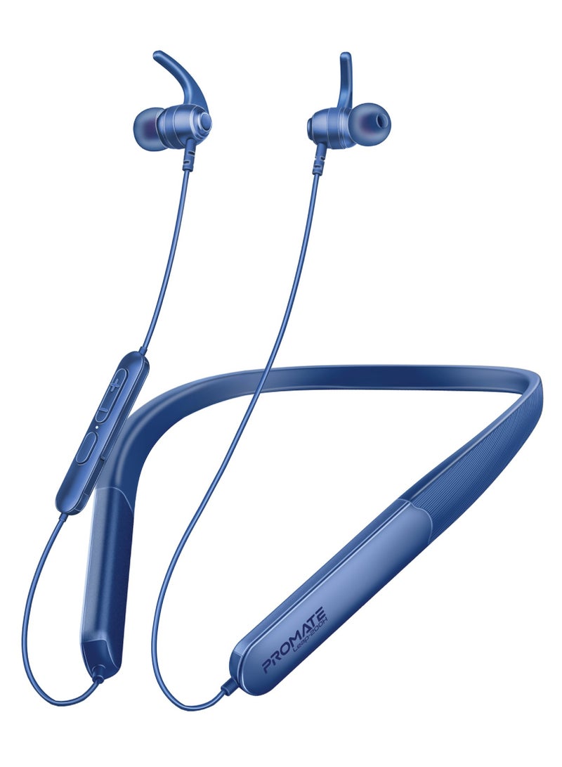بروميت - High-Fidelity Wireless Neckband Earphones with 200-hour Playtime, ENC Call Noise Cancellation, Multi-Point Connection with Two Devices, Bluetooth V5.4, Omni-Directional Mic, In-Line Controls, Crystal-Clear Call Quality, IPX5 Water- Resistance Blue - Image 1