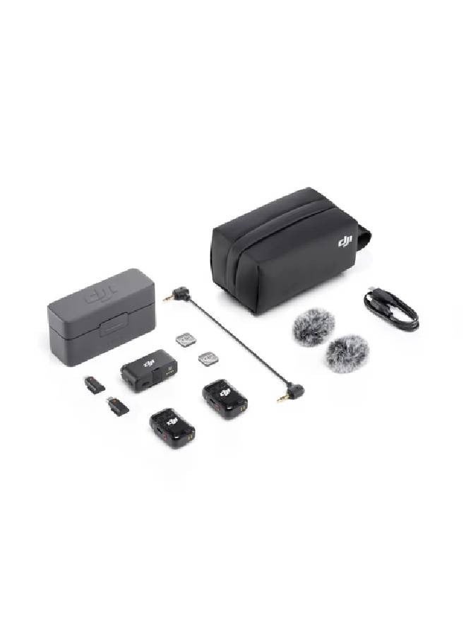 دي جي آي - MIC 2 (2 TX + 1 RX + Charging Case) Safety Track, Safeguard Your Audio, Easy to Use Wherever You Go MIC 2 Black - Image 1