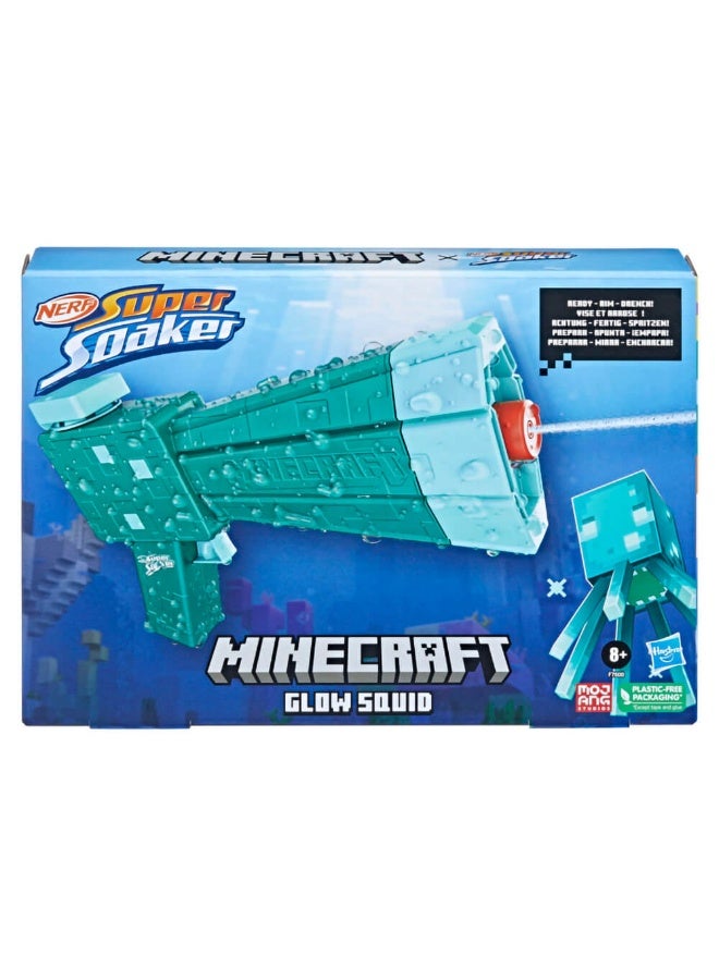 نيرف Super Soaker Minecraft Glow Squid Water Blaster  - Image 4