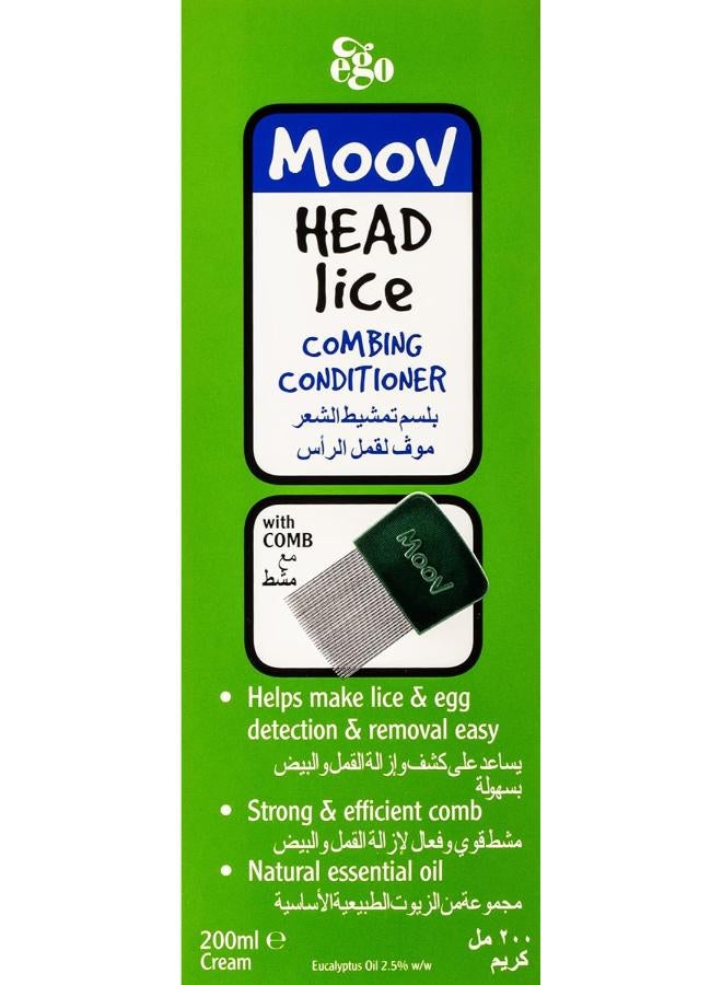 QV Head Lice Combing Conditioner for Lice & Egg Removal (200ml) -  Detangles, Stuns Lice, Enriched with Eucalyptus Oil + Includes Steel Comb - Image 2