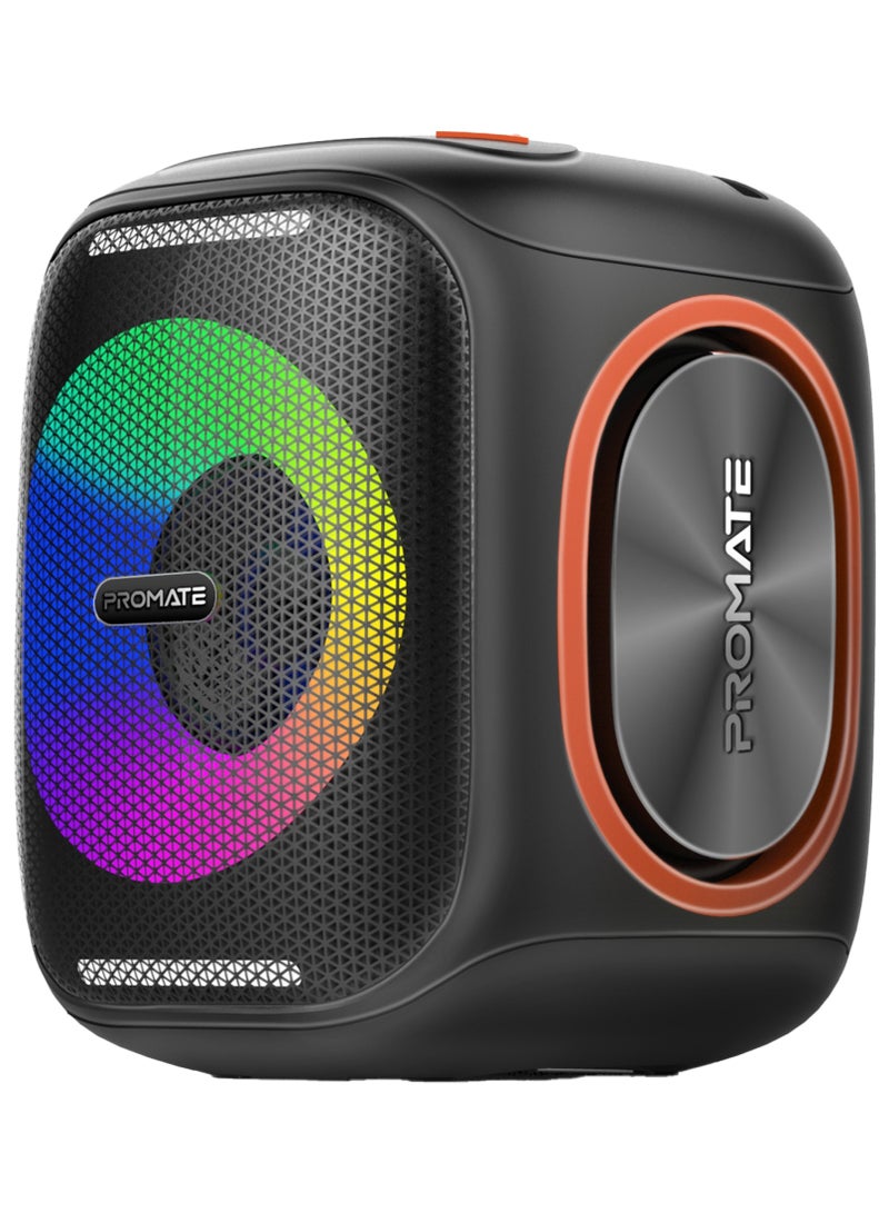 بروميت Promate True Wireless Speaker 40W, Stereo Sound HD with  Dynamic RGB Light, 4 Audio Modes, 6000mAh battery, IPX5 Water-Resistance, Built-in Subwoofer Black  - Image 1
