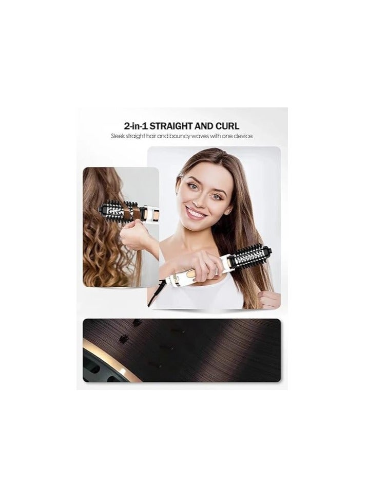 Kemei 2 in 1 Electric Hair Straightener Brush Professional Hot Air Hair Straightener Brush for Curling Hair Dryer Negative Ion Volumizer 8024 - Image 3