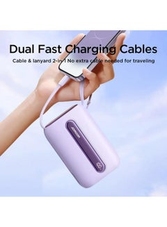 JOYROOM 20000 mAh JR-L012 Plus Colorful Series 22.5W mini Power Bank with Dual Cables 20000mAh Purple  - Image 4