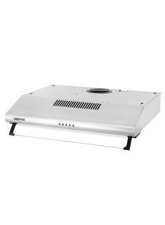 60 cm Slim Hood with Charcoal Filter| 400 m3/hr Suction Capacity, 3 Layer Aluminum Filters| 3-Speed Push Button Control, Energy-Efficient Lighting| Perfect for Kitchen, Apartment, etc| 1 Year Warranty 162 W GHD612MCS Silver