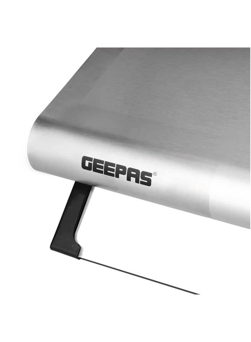 GEEPAS - 60 cm Slim Hood with Charcoal Filter| 400 m3/hr Suction Capacity, 3 Layer Aluminum Filters| 3-Speed Push Button Control, Energy-Efficient Lighting| Perfect for Kitchen, Apartment, etc| 1 Year Warranty 162 W GHD612MCS Silver - Image 1