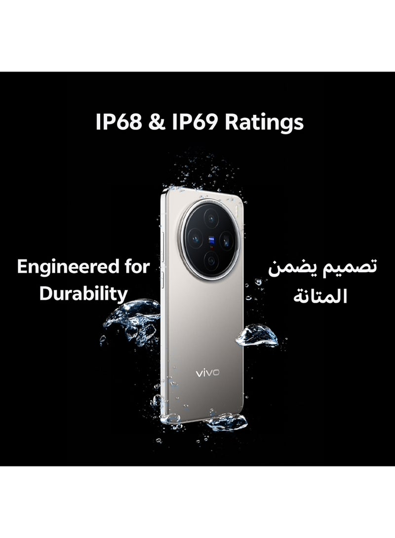 فيفو - X200 Pro 5G Dual SIM Titanium 16GB RAM 512GB With Exclusive Gifts TWS 3i Earbuds, 80W Car Charger And 24 Months Warranty + 1 Year Screen Replacement - Middle East Version - Image 1