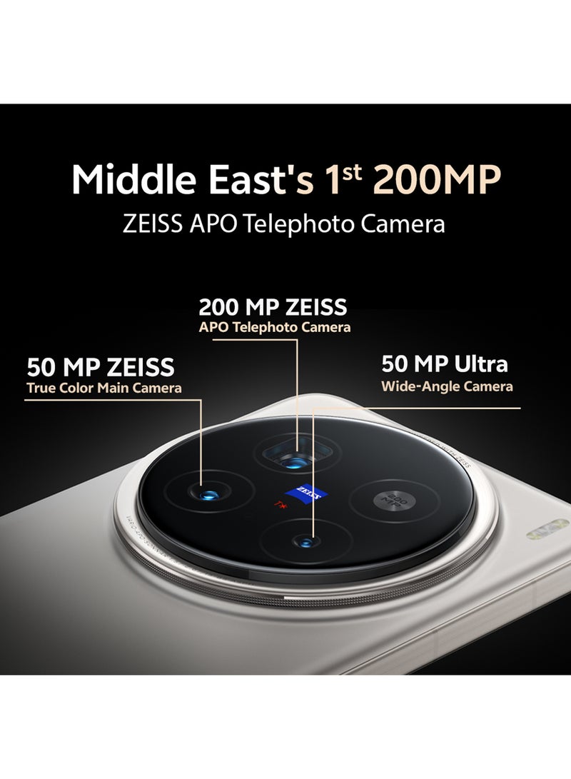 فيفو - X200 Pro 5G Dual SIM Titanium 16GB RAM 512GB With Exclusive Gifts TWS 3i Earbuds, 80W Car Charger And 24 Months Warranty + 1 Year Screen Replacement - Middle East Version - Image 1