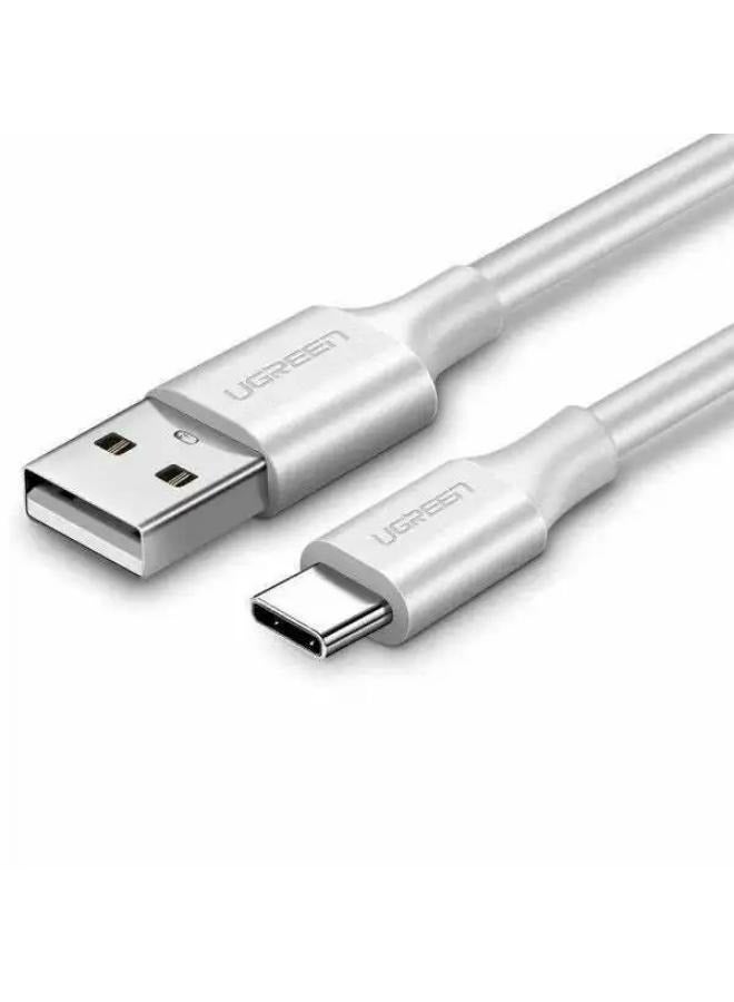 Ugreen - UGREEN USB 3.0 A to USB-C 1M Nylon Braided Cable White - Image 1