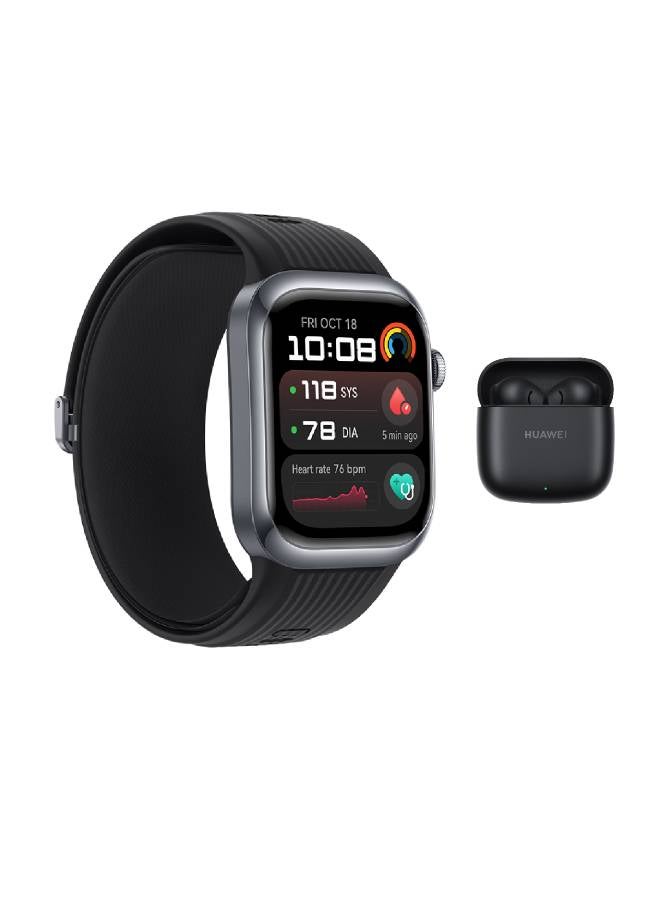 HUAWEI WATCH D2 Smartwatch, 1.82" AMOLED Touch display, Blood Pressure Monitoring, Slim Design, Bluetooth Calling, Compatible with iOS Android With FreeBuds SE 2 Gift Black - pnsku/N70134741V/45/_/1736435374/bf343e89-1086-4165-af2b-6892cad34509