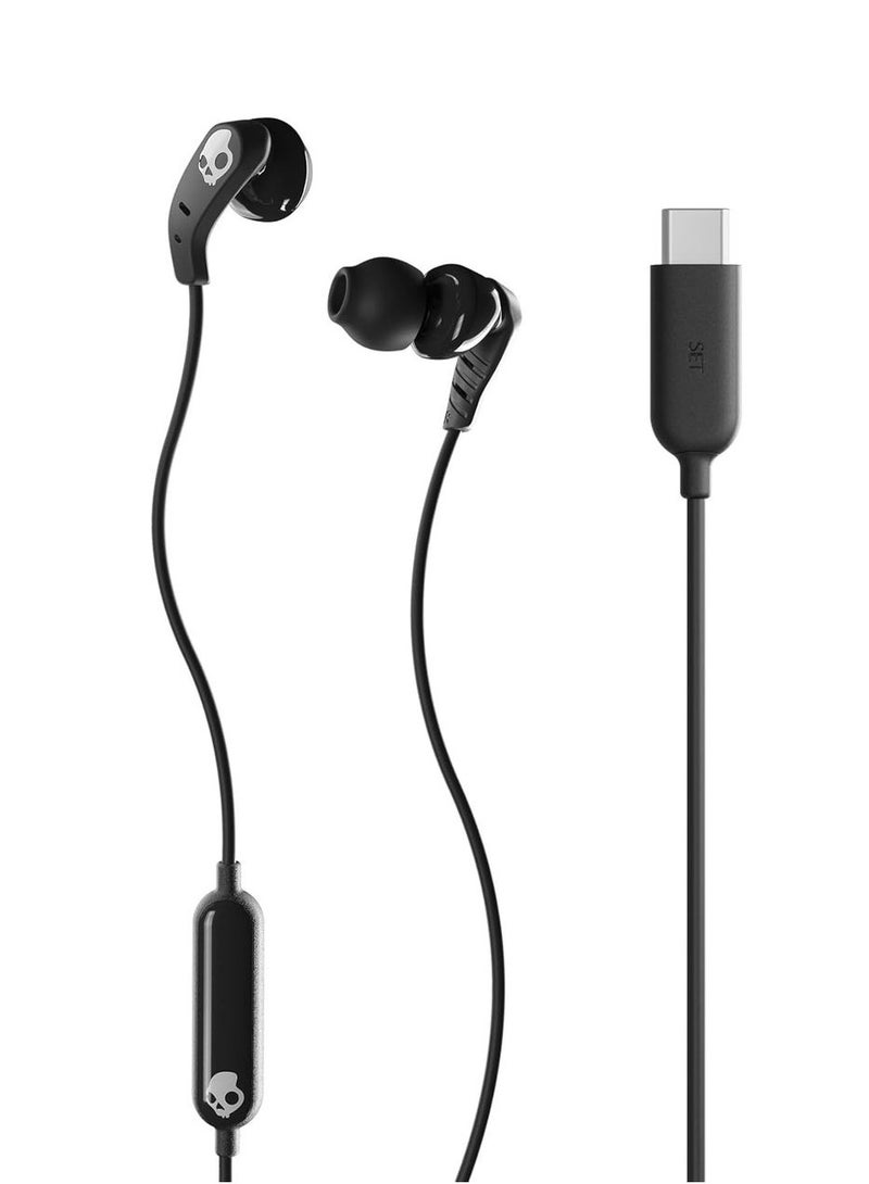 Skullcandy - Set USB-C In-Ear Wired Sports Earbuds, with Microphone, Works with iPhone 15 (onwards), Android, and Laptop Black - Image 1