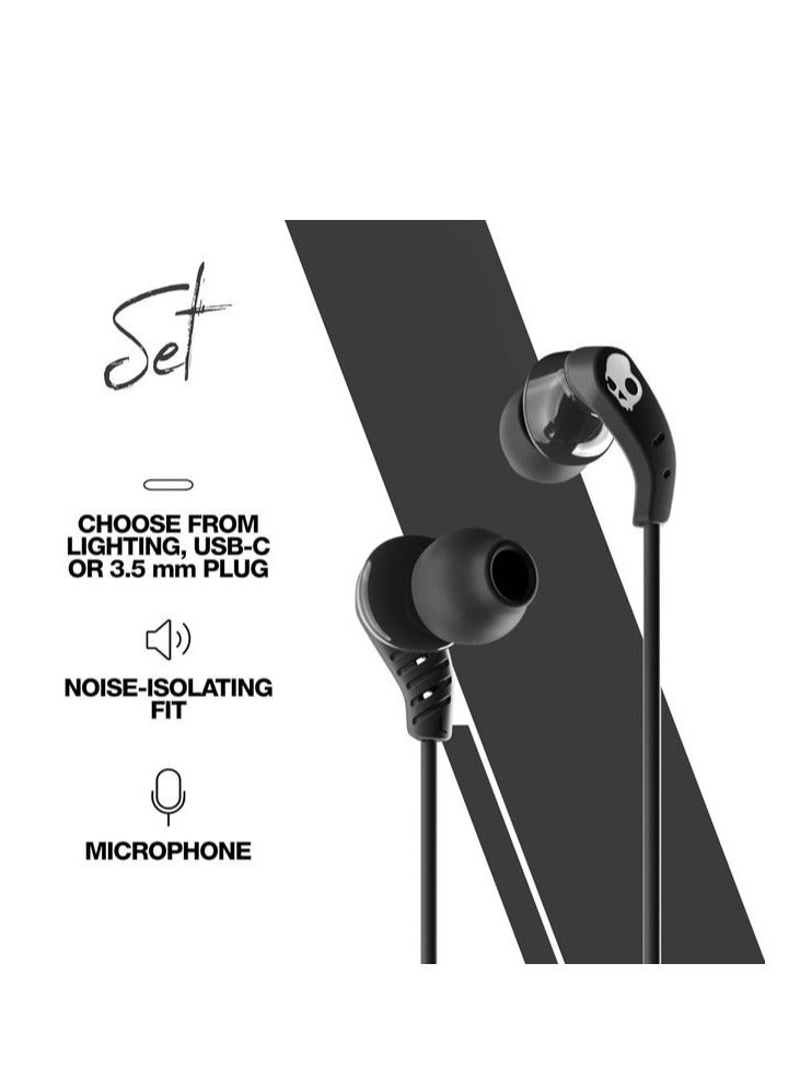 Skullcandy - Set USB-C In-Ear Wired Sports Earbuds, with Microphone, Works with iPhone 15 (onwards), Android, and Laptop Black - Image 1