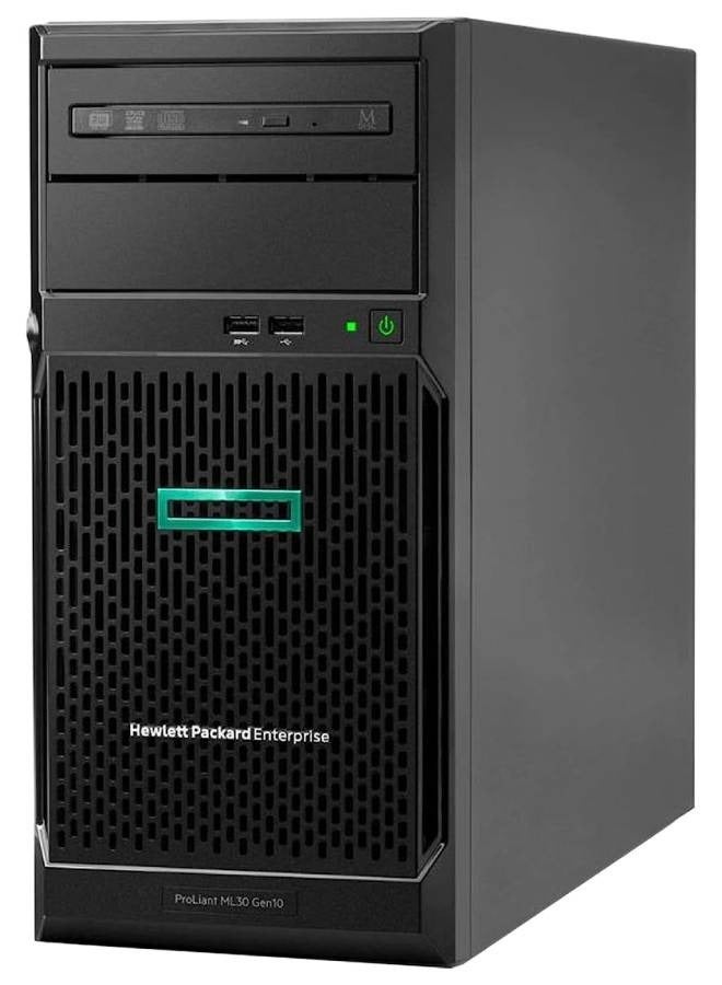 HP - HPE ProLiant ML30 Tower Server, Xeon E-2224 3.4GHz Processor, 16GB DDR4 RAM, 1TB SSD + 1TB HDD, Integrated Graphics, Windows 11 Pro Black - Image 1