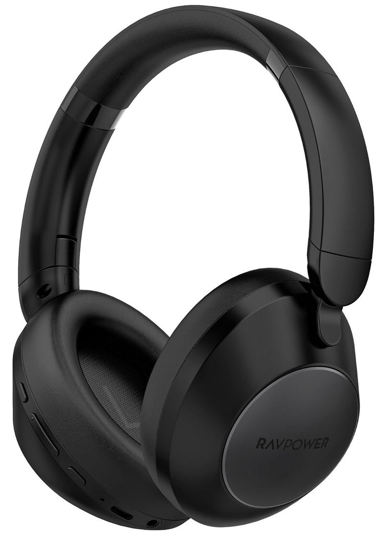 RAVPOWER QuietComfort 1019 Wireless Stereo Headphones – Long Battery Life, Hi-Fi Audio, Fast Charging, and Comfortable Design Black  - Image 2