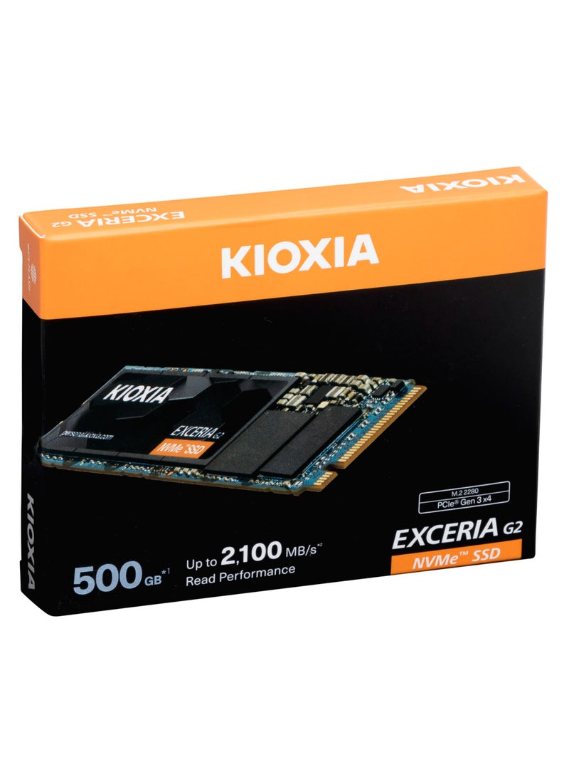 Exceria G2 500GB NVMe M.2 2280 PCIe Gen3x4 SSD Upto 2100MB/s Read, 1700MB/s Write 500 GB