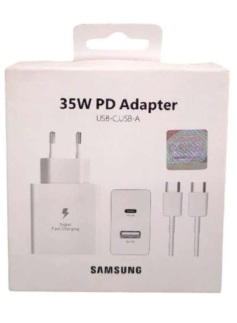 35W PD Super Fast Charger, Dual Port Charger and USB A With Type C to C Cable - White - pnsku/N70134784V/45/_/1733924801/0b6bfc3b-24f2-47f1-8301-7aa79d8dd2c0