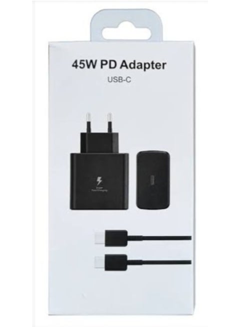 45W PD Super Fast Charger, with Type-C to C Cable Black