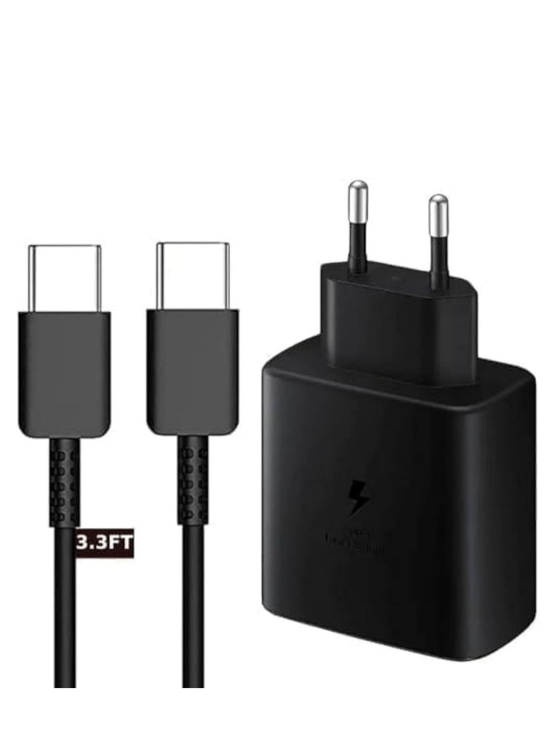 سامسونج 45W PD Super Fast Charger, with Type-C to C Cable Black  - Image 2