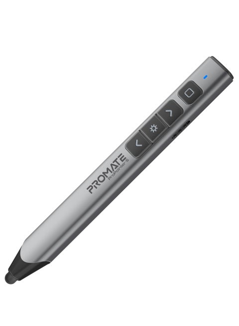 Wireless 2-in-1 Presenter with Multifunctional Stylus, 2.4GHz RF Connectivity, Brilliant Green 200m Laser Pointer, 50m Range, One-Touch Presentation Control, Universal Compatibility, ProPointer-S Black