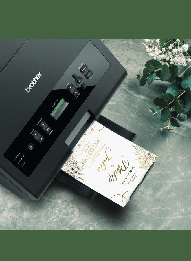 brother Desktop Hot Foil Printing Machine, Smart Paper Mgt, Up to 15 A4 Pages ppm Print Speed, ADF Up to 44 Pages (90 g/m2), Transfer in Gold and Silver & Many More Colors | HAK-100 Min: 384.2 x 330.2 x 356.2mm / Max: 384.2 x 415.0 x 398.0mmcm Black  - Image 2