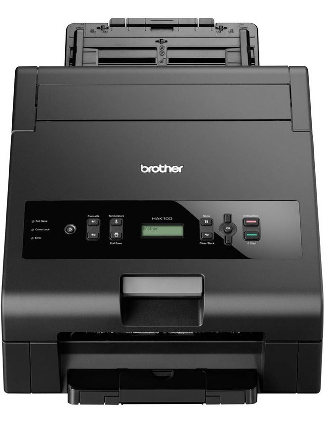 brother Desktop Hot Foil Printing Machine, Smart Paper Mgt, Up to 15 A4 Pages ppm Print Speed, ADF Up to 44 Pages (90 g/m2), Transfer in Gold and Silver & Many More Colors | HAK-100 Min: 384.2 x 330.2 x 356.2mm / Max: 384.2 x 415.0 x 398.0mmcm Black  - Image 4