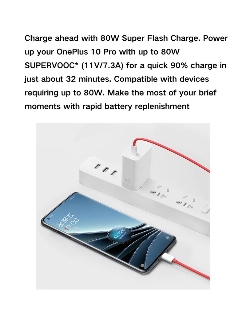 Authentic High-Speed 80/67W Dual Type-C Charging Cable (Model C203A) - Compatible With 8T, 9, 9 Pro Red