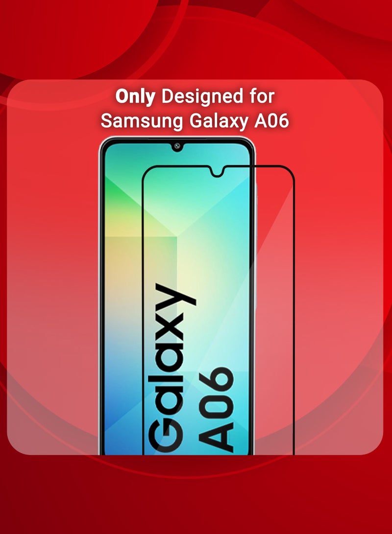 (for Samsung Galaxy A06) Tempered Glass Screen Protector Ultra Side Black Edge to Edge Scratch Resistant and Smudge Proof Clear Side Black-1