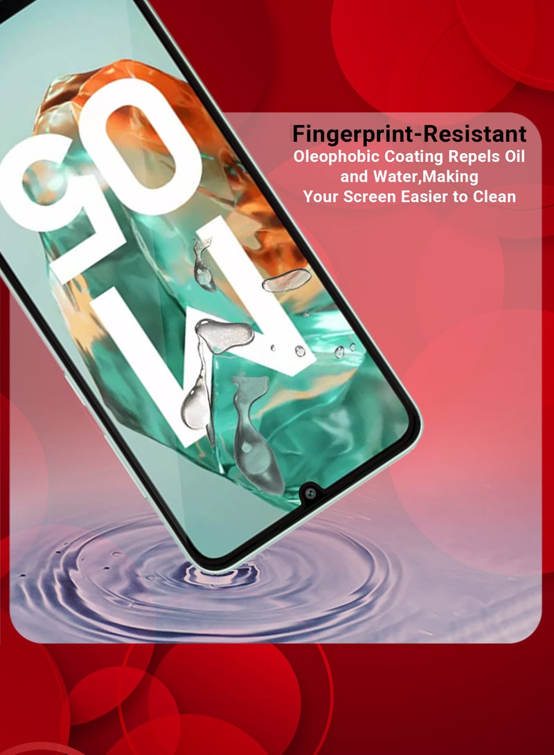 MARGOUN (for Samsung Galaxy M05) Tempered Glass Screen Protector Ultra Side Black Edge to Edge Scratch Resistant and Smudge Proof Clear Side Black-1 - Image 2