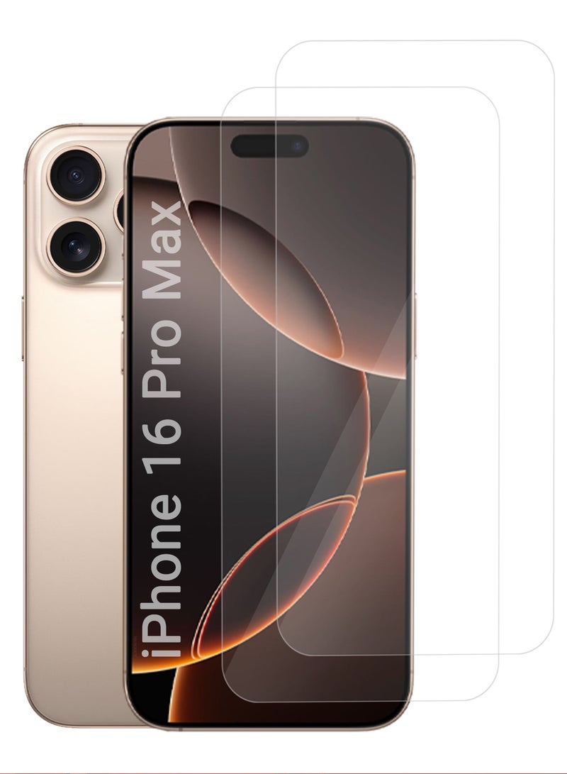 MARGOUN (for iPhone 16 Pro Max ) 2Packs Premium Tempered Glass Screen Protector Ultra Clear Scratch Resistant Easy Installation Clear-2  - Image 2