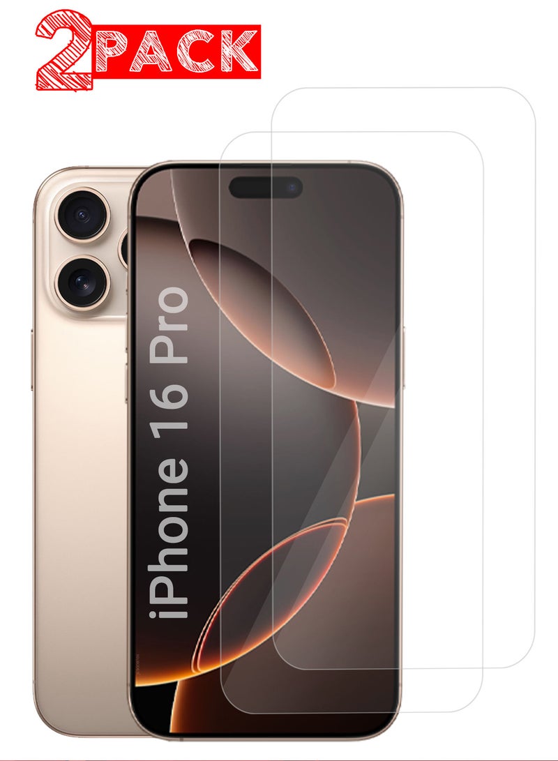 MARGOUN (for iPhone 16 Pro ) 2Packs Premium Tempered Glass Screen Protector Ultra Clear Scratch Resistant Easy Installation Clear-2 - Image 1