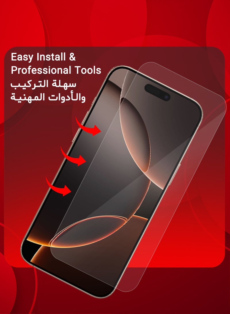 MARGOUN (for iPhone 16 Pro ) 2Packs Premium Tempered Glass Screen Protector Ultra Clear Scratch Resistant Easy Installation Clear-2 - Image 3