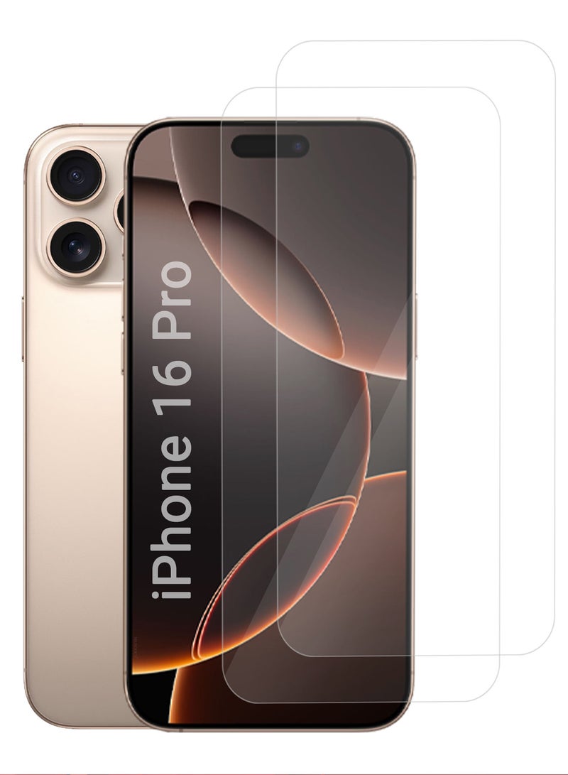 MARGOUN (for iPhone 16 Pro ) 2Packs Premium Tempered Glass Screen Protector Ultra Clear Scratch Resistant Easy Installation Clear-2 - Image 2