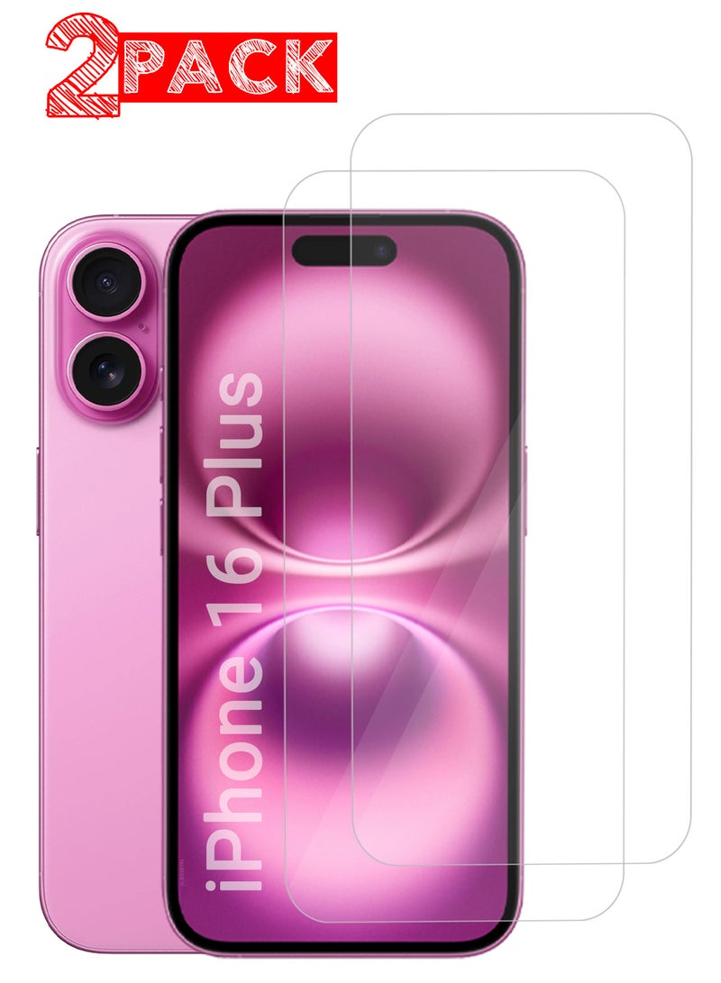 MARGOUN (for iPhone 16 Plus ) 2Packs Premium Tempered Glass Screen Protector Ultra Clear Scratch Resistant Easy Installation Clear-2 - Image 1