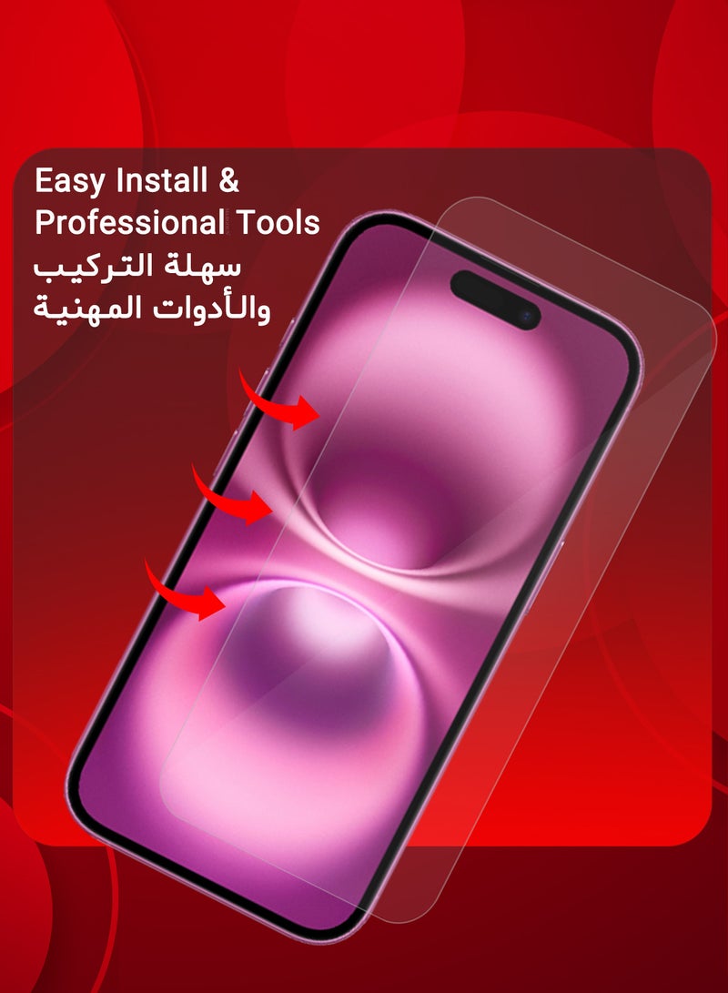 MARGOUN (for iPhone 16 Plus ) 3Packs Premium Tempered Glass Screen Protector Ultra Clear Scratch Resistant Easy Installation Clear-3 - Image 3