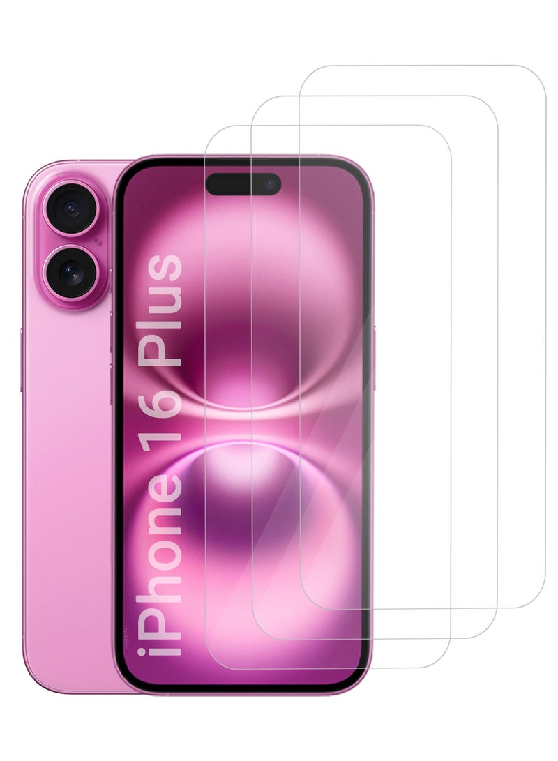 MARGOUN (for iPhone 16 Plus ) 3Packs Premium Tempered Glass Screen Protector Ultra Clear Scratch Resistant Easy Installation Clear-3 - Image 2