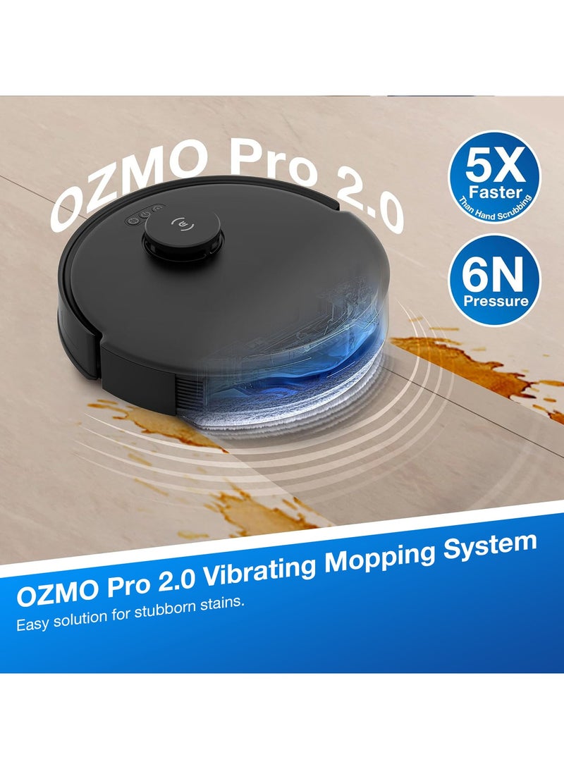 ecovacs - Deebot 8000 Pa Robot Vacuum Cleaner And Vacuum Cleaner, Anti-Tangle Technology, Intelligent TrueMapping, Auto-Empty, APP Control 45 W N20 Pro Plus Black - Image 1