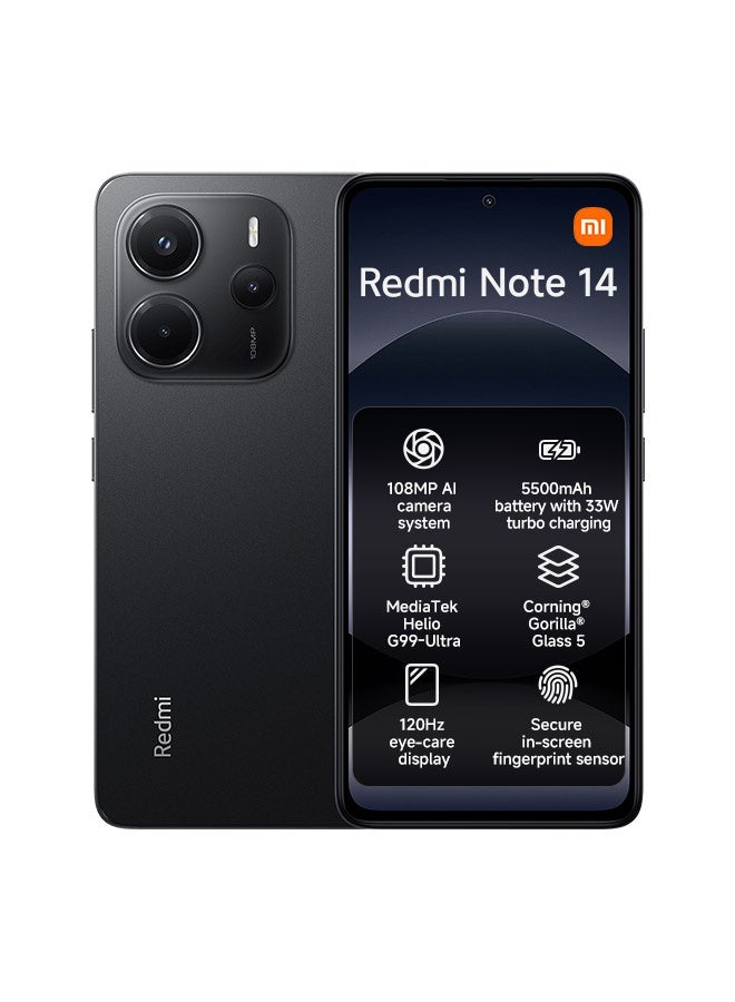 Xiaomi Redmi Note 14, 256GB, 8GB RAM, Dual SIM, 4G, Lime Green