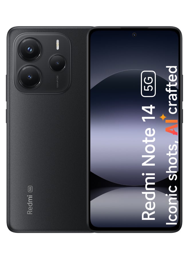 Xiaomi - Redmi Note 14 5G Dual SIM  Midnight Black 8GB RAM 256GB - Global Version - Image 1