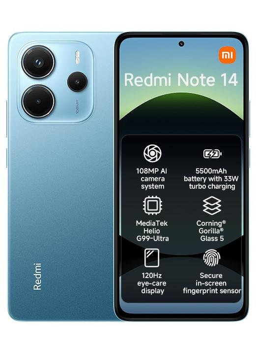 Xiaomi Redmi Note 14 4G Dual SIM Ocean Blue 8GB RAM 256GB - Global Version - Image 1